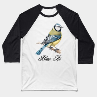 a blue tit is sitting on a branch Baseball T-Shirt